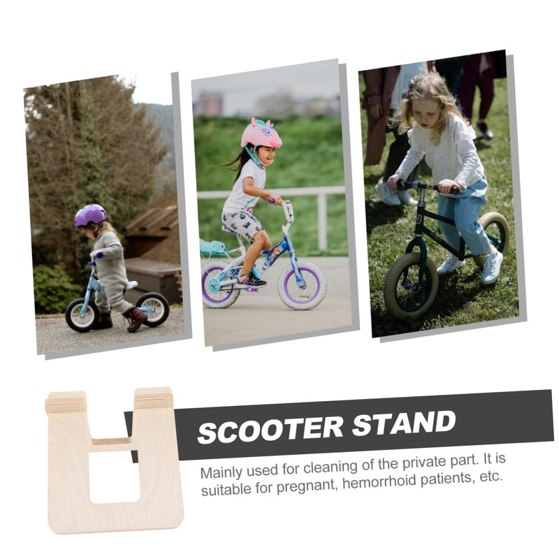 COHEALI Wooden Bike Holder Detachable Scooter Stand Support for Balanced