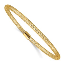 Auriga Fine Jewelry 10K Yellow Gold Stretch Mesh Bracelet for Women 7.25"", AFJ-QG-10SF2746-MG