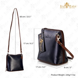 LiaTalia Genuine Italian Leather Womens Cross body Mini Shoulder Bag Handbag - ABBY (Deep Purple)