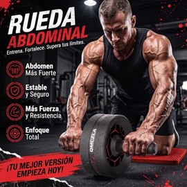Rueda Abdominales, Equipo de Entrenamiento de Abs para Entrenamiento de Fuerza Abdominal y Central, con Mango Antideslizante, Desmontable, Ideal para 