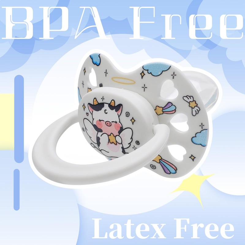 Cute Adult-Size Pacifier for Anxiety: Silicone Binky Stress Relief White