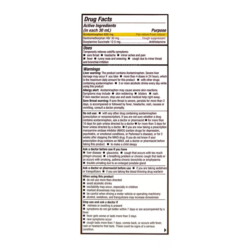 Tukol Night Time Cold & Flu Honey Flavor 4oz