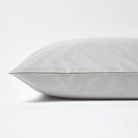 Homescapes Side Sleeper Cushion Cover 100% Egyptian Cotton 200 Thread Count, Light grey, 50 x 90 cm