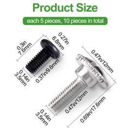 CustomyLife 5pcs Presser Foot Screw & 5pcs Needle Clamp Fixing Screw, Presser Thumb/Foot Screw for Juki Single Needle Industrial Sewing Machines- Black & Silver