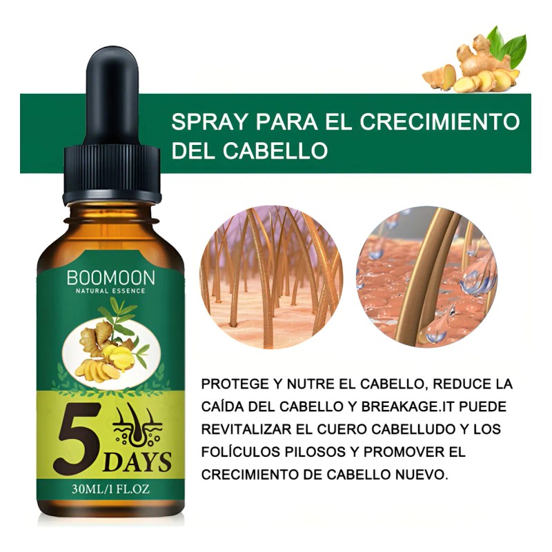 Suero Crecimiento Del Cabello Boomoon Aceite De Jengibre