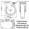 DSL 1 x Heavy Duty UNBRAKED Double Bearing 100mm Rubber