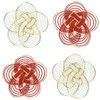 Tokyodo Red and White Chirashi Ume Knot Φ5cm 4-Piece Set