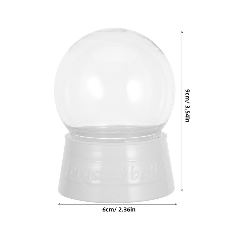 Cabilock 6pcs Clear Plastic Snow Globes with Base Screw Off