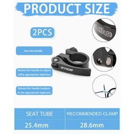 IPNSDON 2 Bike Seat Post Clamps Quick Release Aluminium Seat Post Clamps
