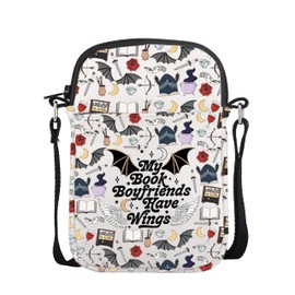 UJIMS 4th Wing Merchandise Romantasy Dark Academia Crossbody Bag Magic Bookish Gift (4thWing Bag)