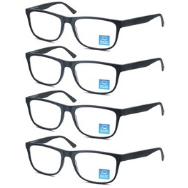 OLOMEE Matte Black Reading Glasses Men Blue Light Blocking Large Oversized Wide Readers +2.50 Cheaters w/Big Head/Large Face