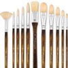 Fuumuui 11PCS Professional Oil Paint Brush Set - Superior Hog