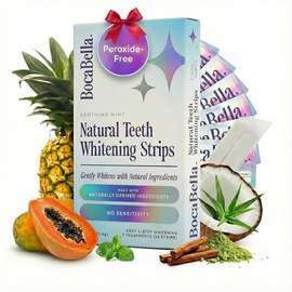 Teeth Whitening Strips for Sensitive Teeth – Natural, Peroxide-Free & Enamel-Safe | Clinically Tested Papaya & Pineapple Enzymes + Aloe & Coconut Oil | 7 Treatments for a Brighter, Whiter Smile