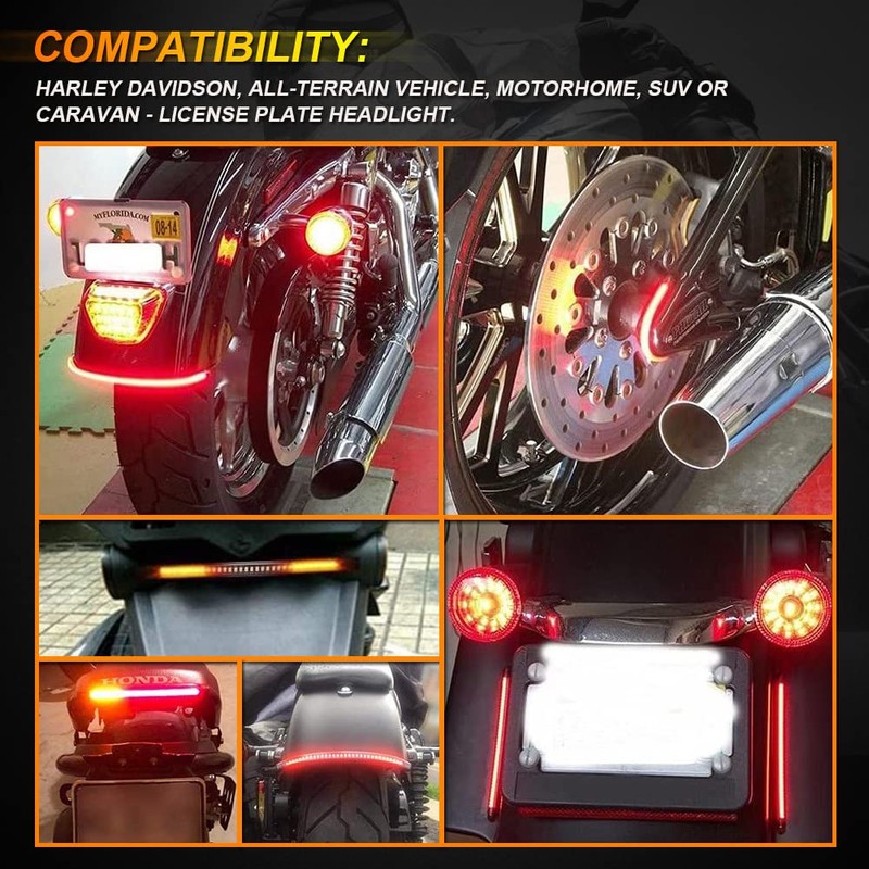 KaTur Motorcycle Led Light Strip Tail Brake Stop Turn Signal