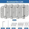 IOQ 4 Pack 3.5 Inch Self Closing Door Hinges 5/8"