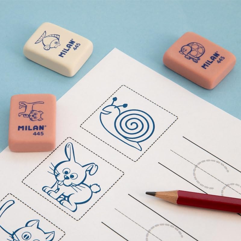 Milan BMM9222 - Pack of 5 rubber flexible rubber erasers,
