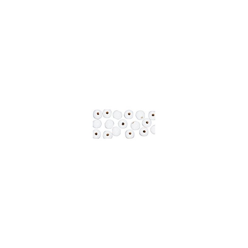 Rayher Perle Legno Fsc 100%, Lucidate, 6Mm Ø, Bianco, Busta