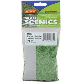 Hornby R7173 Scatter - Medium Green for Model Railway OO Gauge, Model Train Accessories for Adding Scenery, Dioramas, Woodland, Buildings and More, Model Making Kits - 1:76 Scale Model Accessory