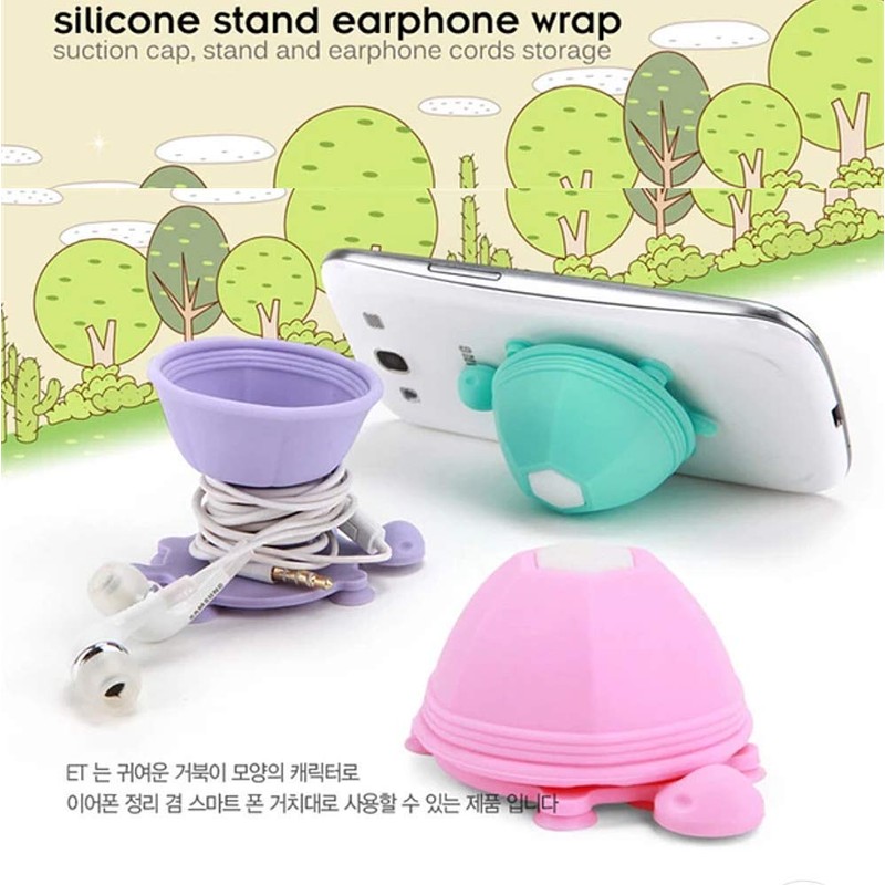 Cute Earbuds Holder Case Cord Wrap Earphone Tangle-Free Cable Turtle