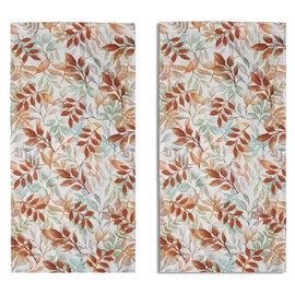 Juego de 2 toallas de mano de hojas de otoño para baño, color naranja quemado, colorido, cosecha de otoño, día de Acción de Gracias, día festivo, toalla de baño decorativa, suave y absorbente para el
