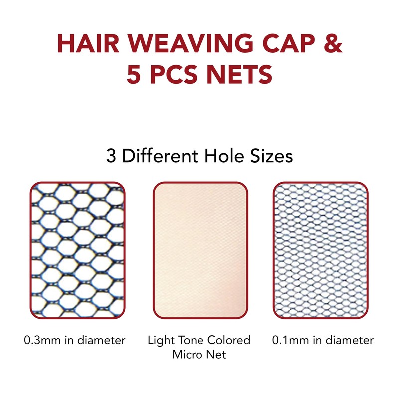 Donna Collection Hair Weaving Cap 5 Pieces Net Set #11070