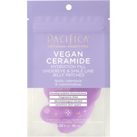 Pacifica Beauty Parches de gelatina hidratantes de ceramida vegana debajo de los ojos y la línea de sonrisa, para ojos hinchados, soporta líneas finas y arrugas, aprobado por la Asociación de Eczema,