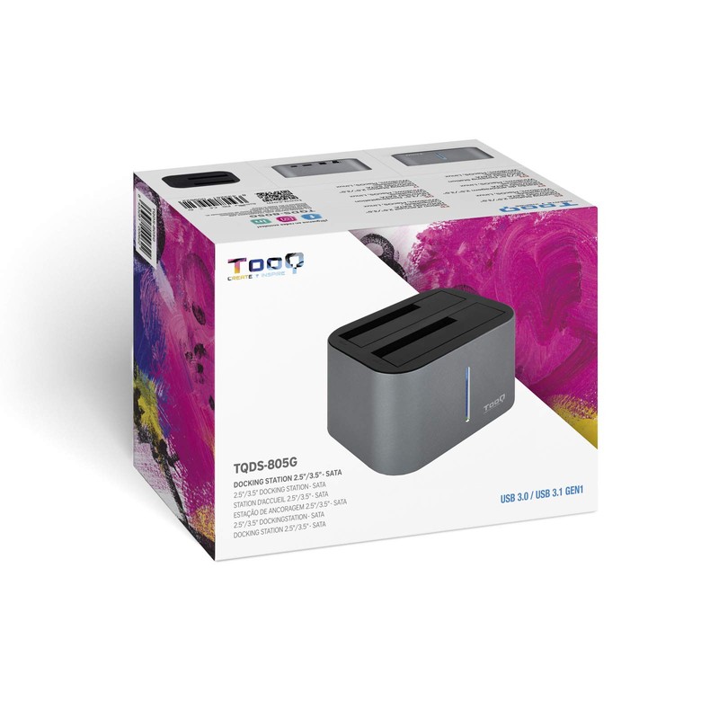 TOOQ TQDS-805G - Docking Station with Dual SATA Bay for