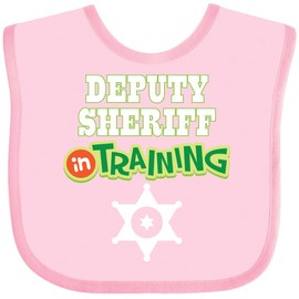 inktastic Deputy Sheriff in Training Childs Baby Bib Pink 2c7a0