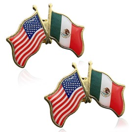 American Mexico Friendship Flag Pin Lapel Waving US USA MX Pins Bulk United States Mexican Patriotic Souvenir Pin,Bulk Pack of Pins for Hat, Tie, Clothes, Backpack (2 packs)