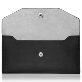 TuseRxln Cash Envelopes PU Leather Wallets, Reusable Waterproof Money Envelopes for Cash, Women, Girls and Men (Black)