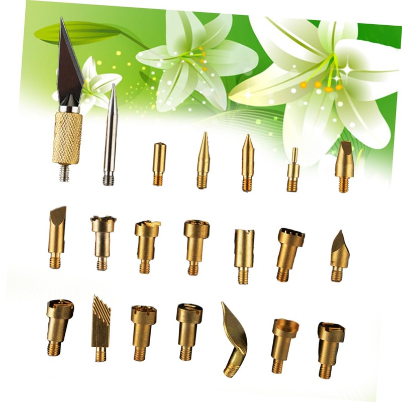 OSALADI 22PCS Copper Soldering Iron Tips Set for Pyrography Leather