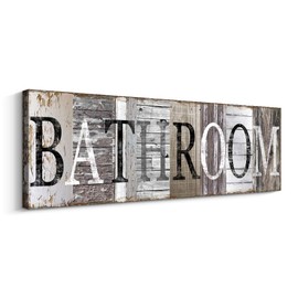 Bathroom Wall Art Decor Bathroom Sign Inspirational Motto Canvas Prints (With Solid Wood Inner Frame) (Bathroom, 6 x 17 inch)
