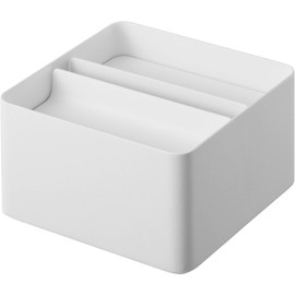 Yamazaki 6195 Lid Half Tissue Case, White, Approx. W 5.1 x D 5.1 x H 3.9 inches (13 x 13 x 10 cm), Tower, Compact