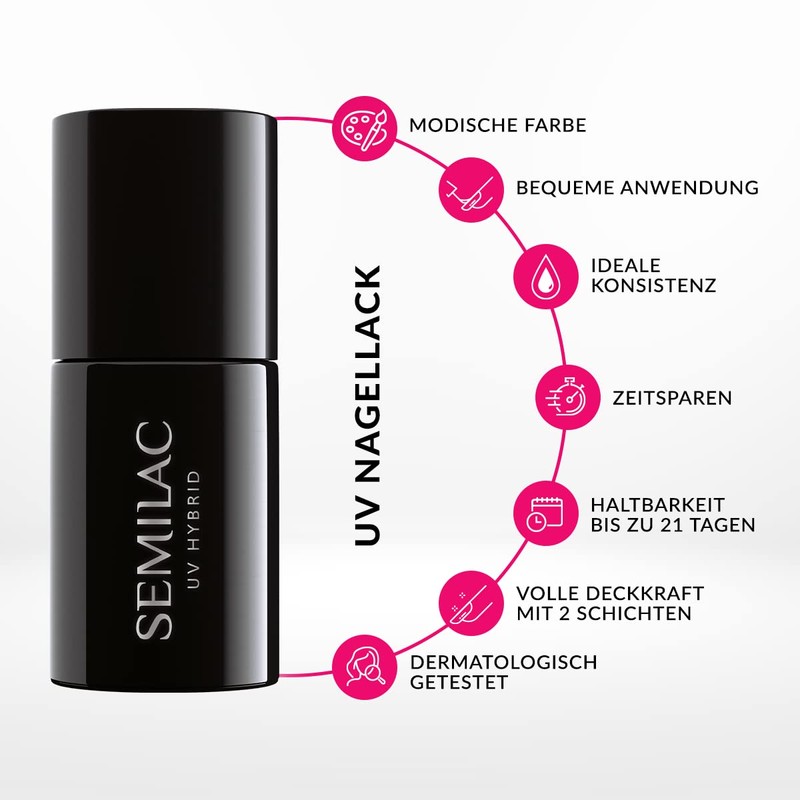 Semilac UV Nagellack 015 Plum 7ml