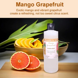 Mango Grapefruit Bubble Bath (8 Ounce) - Natural Fragrance - Creates A Tub Full of Lasting Bubbles with a Fresh Tropical Scent