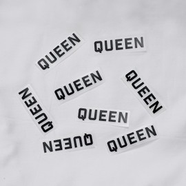 Bed Sheet Size Iron on Labels Decals for Labeling Sheets,Bed Linen Labels Sheets Organizer, Bedding Sheet Size Labels (8pcs Queen)