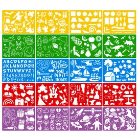 JOYAHO 20 Pieces Drawing Stencils Set for Kids, 300+ Patterns Plastic Painting Stencil Kit Drawing Templates for Girls Boys Craft Gifts