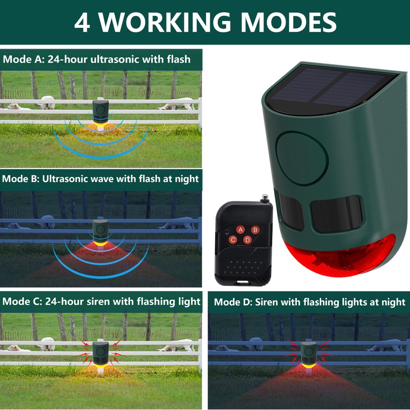 Comboss Solar Motion Sensor Alarm with ultrasonic, Motion Sensor Dog
