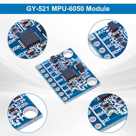 GY-521 MPU6050 Module AYWHP 3 Pieces 3 Axis Gyroscope and 3 Axis Accelerometer 6DOF Sensor Module 16 Bit AD Converter Data Output IIC I2C for Arduino