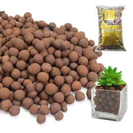 Lechloris 3LB Leca Explanded Clay Pebbles, 14-16mm Lightweight Expanded Clay Aggregate for Hydroponic Growing, Premium Grow Media for Orchids, Aquaponics Plants and Horticultural Drainage, Natural