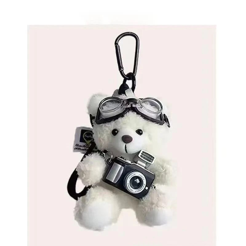 Cute Flash Camera Bear Plush Doll Bag Pendant - Creative