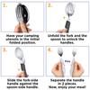 Orblue 4-in-1 Camping Utensils, 2-Pack, Portable Stainless Steel Spoon, Fork,