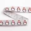 Penguins Christmas Satin Ribbon - 16mm x 5M - Silver