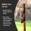 Brazos Handcrafted Wood Walking Stick, Hickory, Traditional Safari Style Handle,