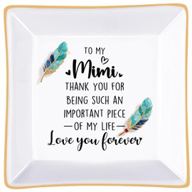 PUDDING CABIN Mimi Gifts for Grandma Christmas Mother's Day Birthday, Jewelry Ring Dish Mimi Gifts for Grandma Nana Valentine's,Gifts for Mimi from Grandkids Grandchildren