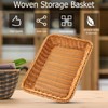 GOYADA 3PCS Rectangular Handmade Wicker Storage Baskets, 35x25x7cm Poly Wicker