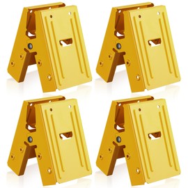 Gisafai 4 Pieces Steel Sawhorse Brackets with 220lb / 100kg Capacity (One Pair), Easy to Use Saw Horses Brackets Metal for Compact Storage(Yellow)