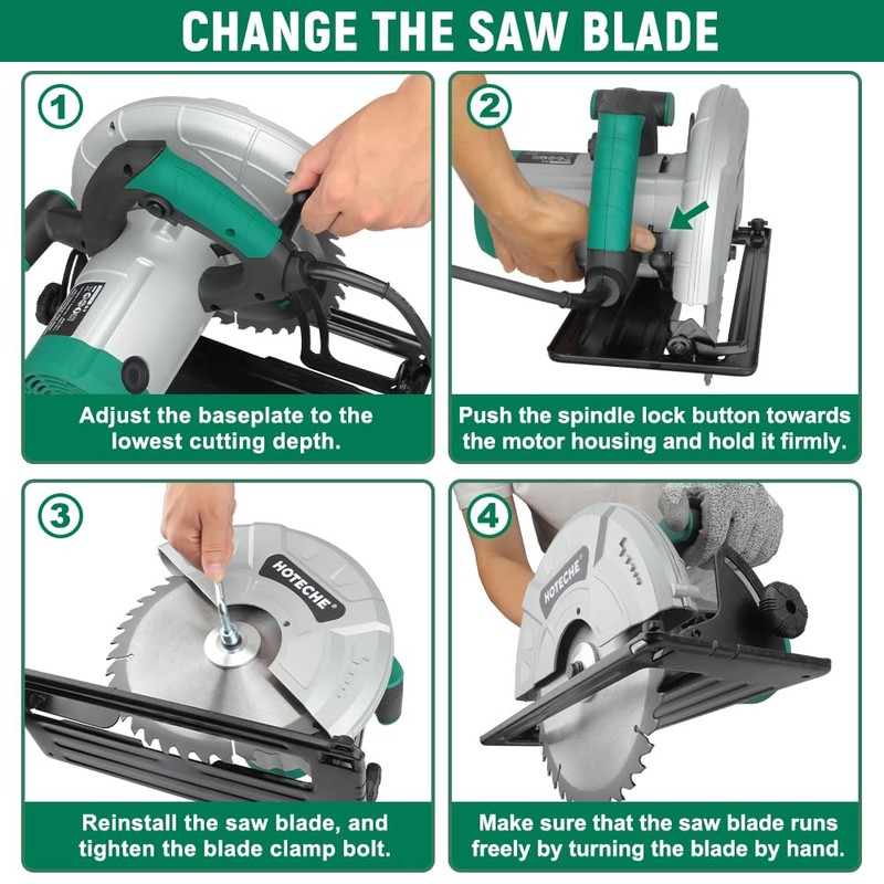 Hoteche 10-Inch Compact Portable Table Saw with Saw Blade for