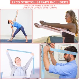 CEILIWEN - Correa elástica de yoga con bucles, correas elásticas para terapia física, banda elástica de pilates, bandas elásticas de ejercicio, correa de estiramiento de piernas, bandas elásticas de