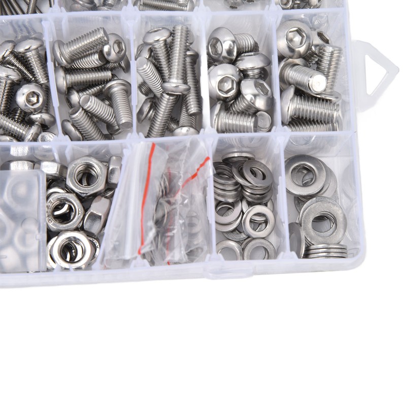 460Pcs Hex Socket Screws Kit 304 Stainless Steel Screw Nuts